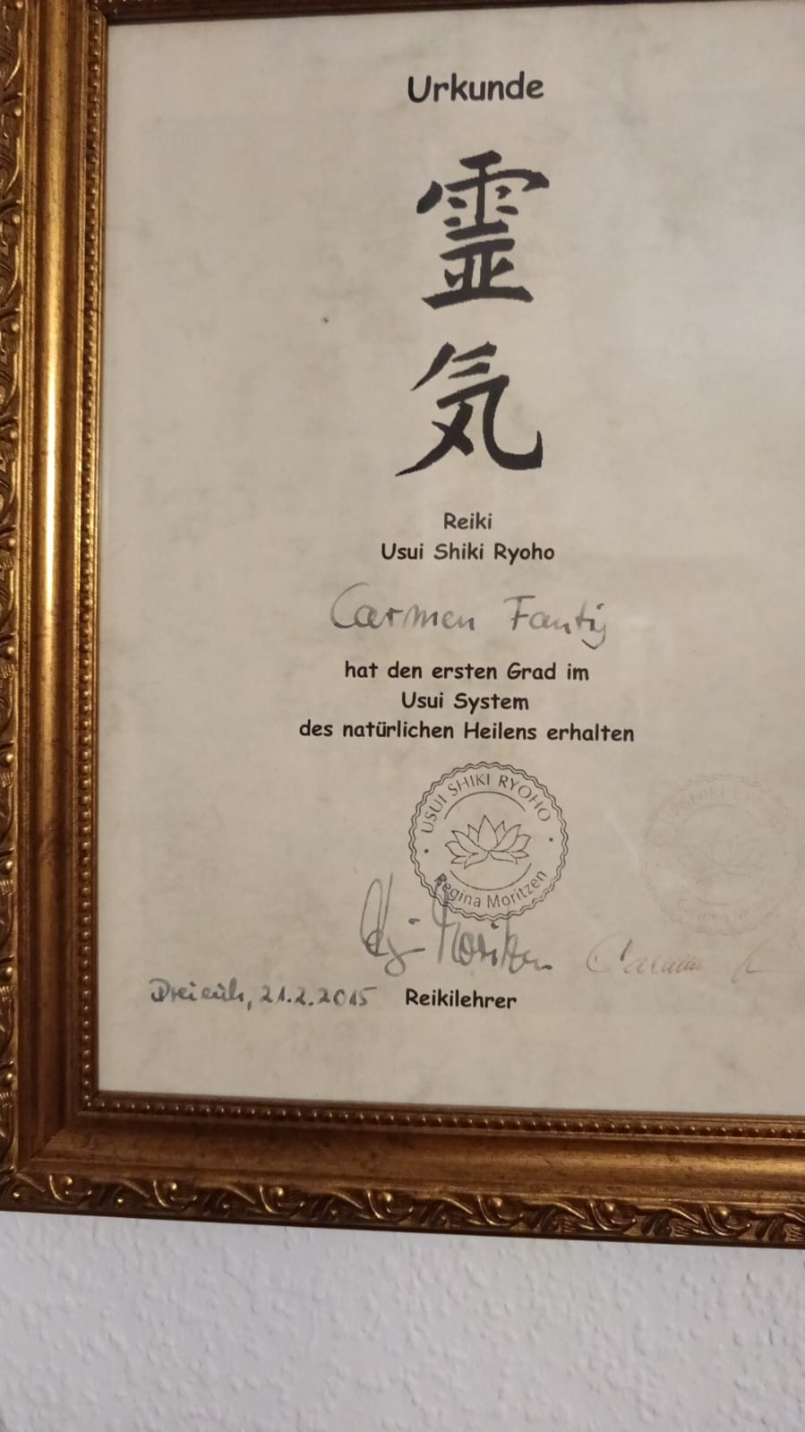 Reiki Urkunde – USUI System